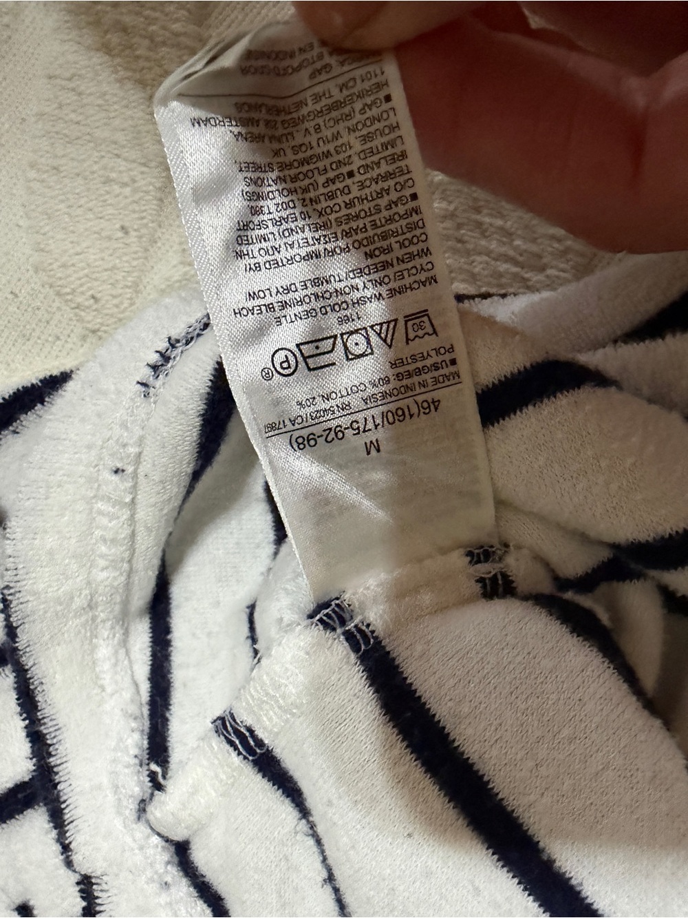 GAP size M White and Navy Striped Sleeveless terrycloth Swim Coverup Dress. - Picture 8 of 9